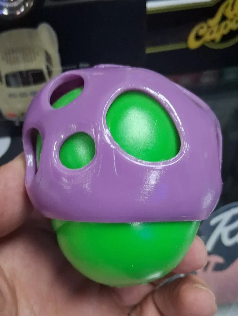 Purple and Green Mushroom Party Favor